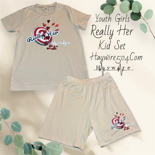 Really Her Youth Girl 6 - 8Yrs Summer Short Set
