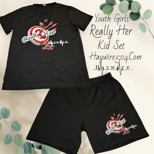 Really Her Youth Girl 6 - 8Yrs Summer Short Set