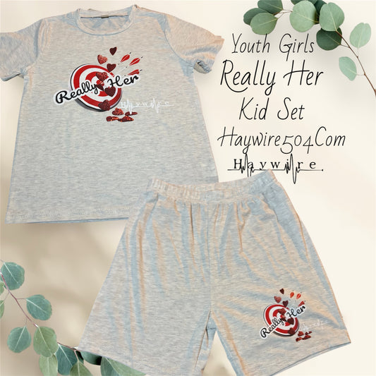 Really Her Youth Girl 6 - 8Yrs Summer Short Set