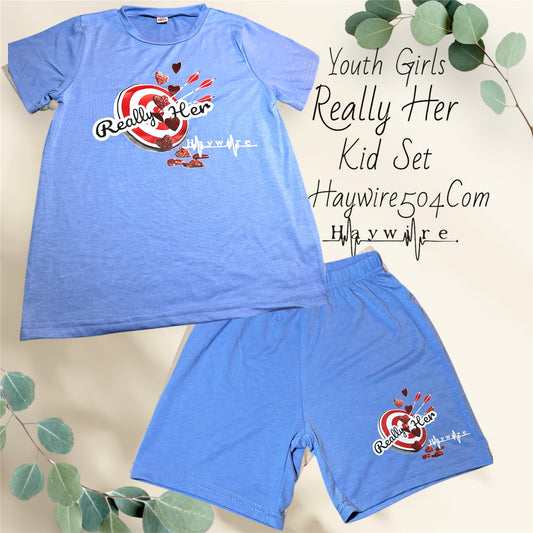 Really Her Youth Girl 6-8 Summer Short Set